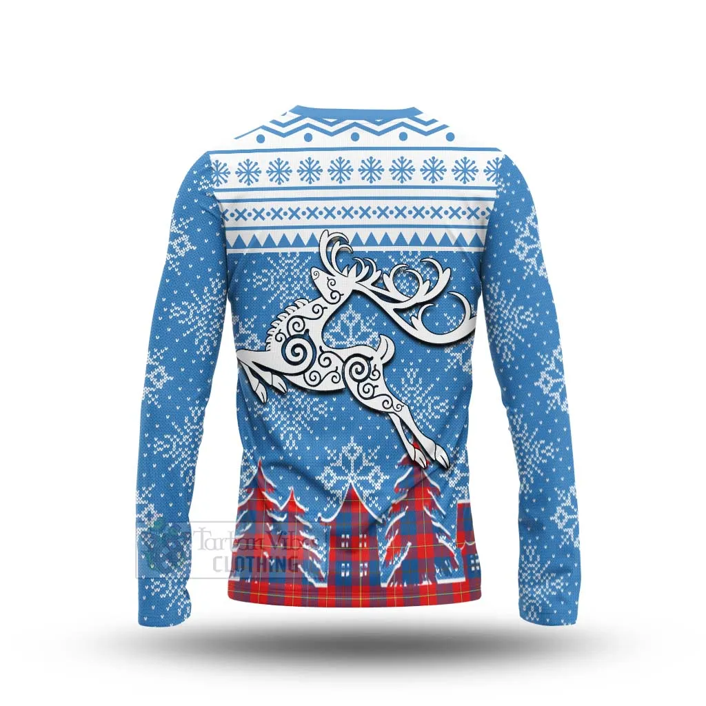 Blane Clan Christmas Long Sleeve T-Shirt Celtic Reindeer Style