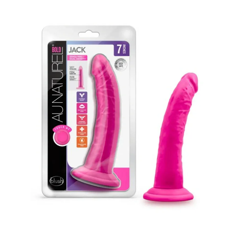 Blush Au Naturel Bold Jack 7 in. Posable Dual Density Dildo with Suction Cup