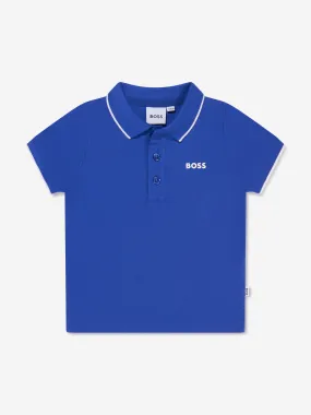 BOSS Baby Boys Pique Polo Shirt In Blue