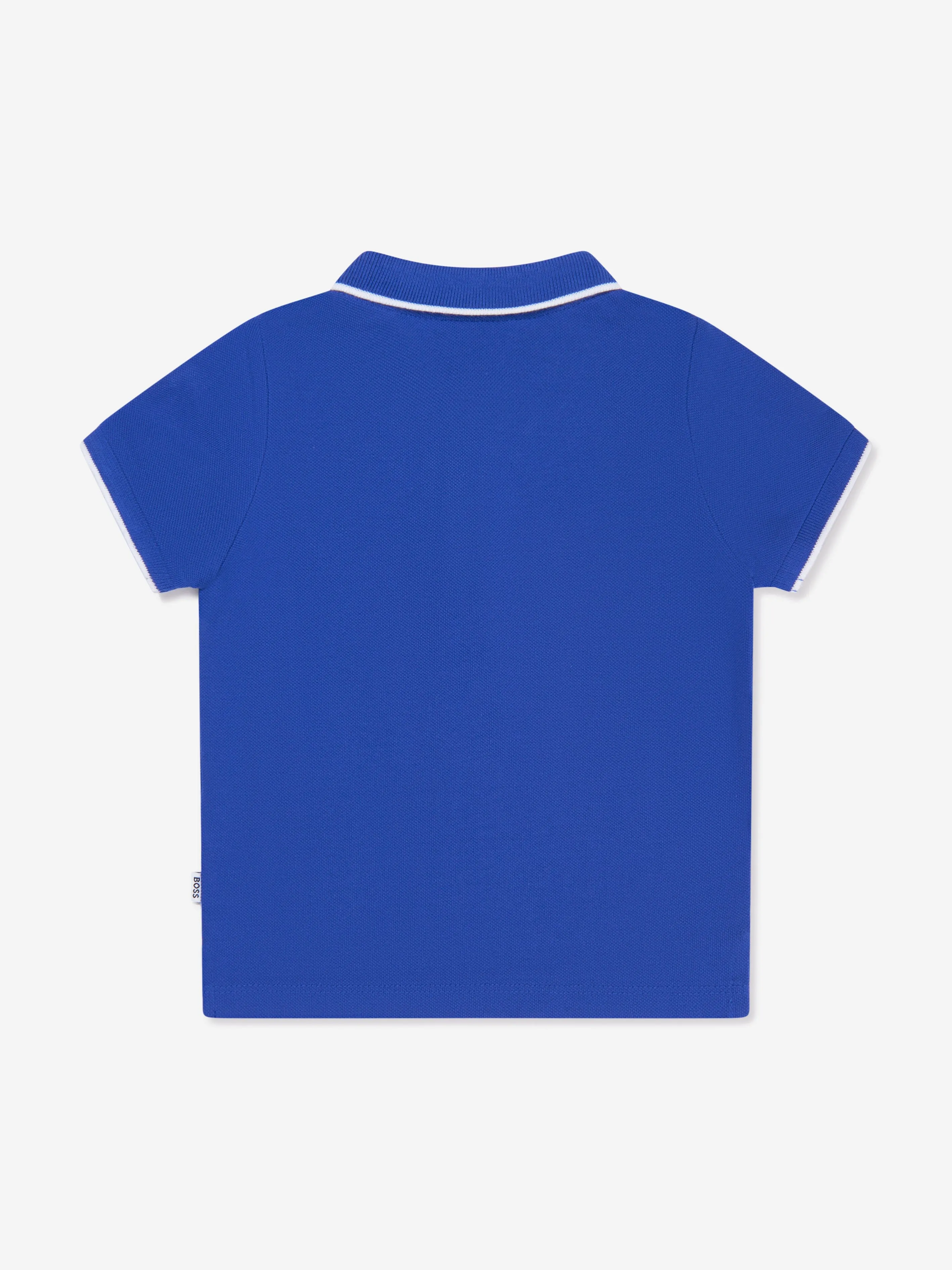 BOSS Baby Boys Pique Polo Shirt In Blue