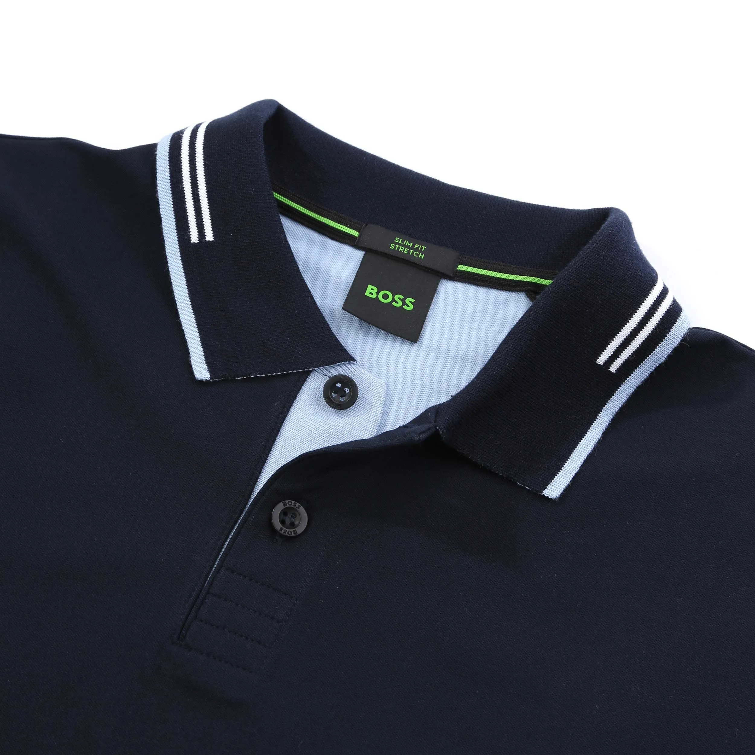 BOSS Paul Curved Polo Shirt in Dark Blue