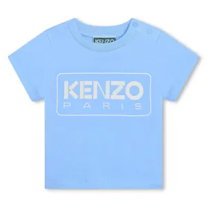 Boys Blue Cotton Kenzo Paris Logo T-Shirt