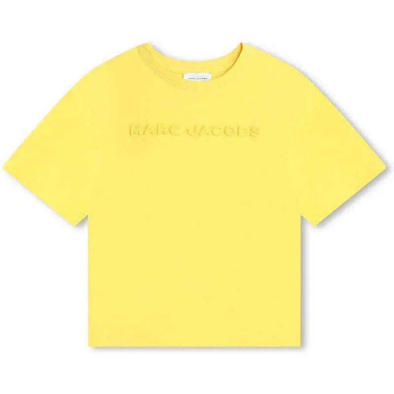 Boys Yellow Embossed Short Sleeve T-Shirt