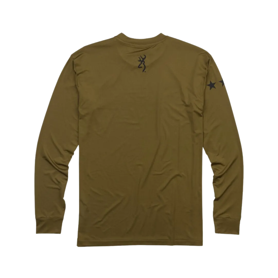 Browning Men’s Graphic Long Sleeve Military Green Sun Shirt