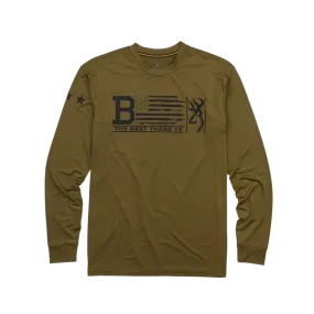 Browning Men’s Graphic Long Sleeve Military Green Sun Shirt