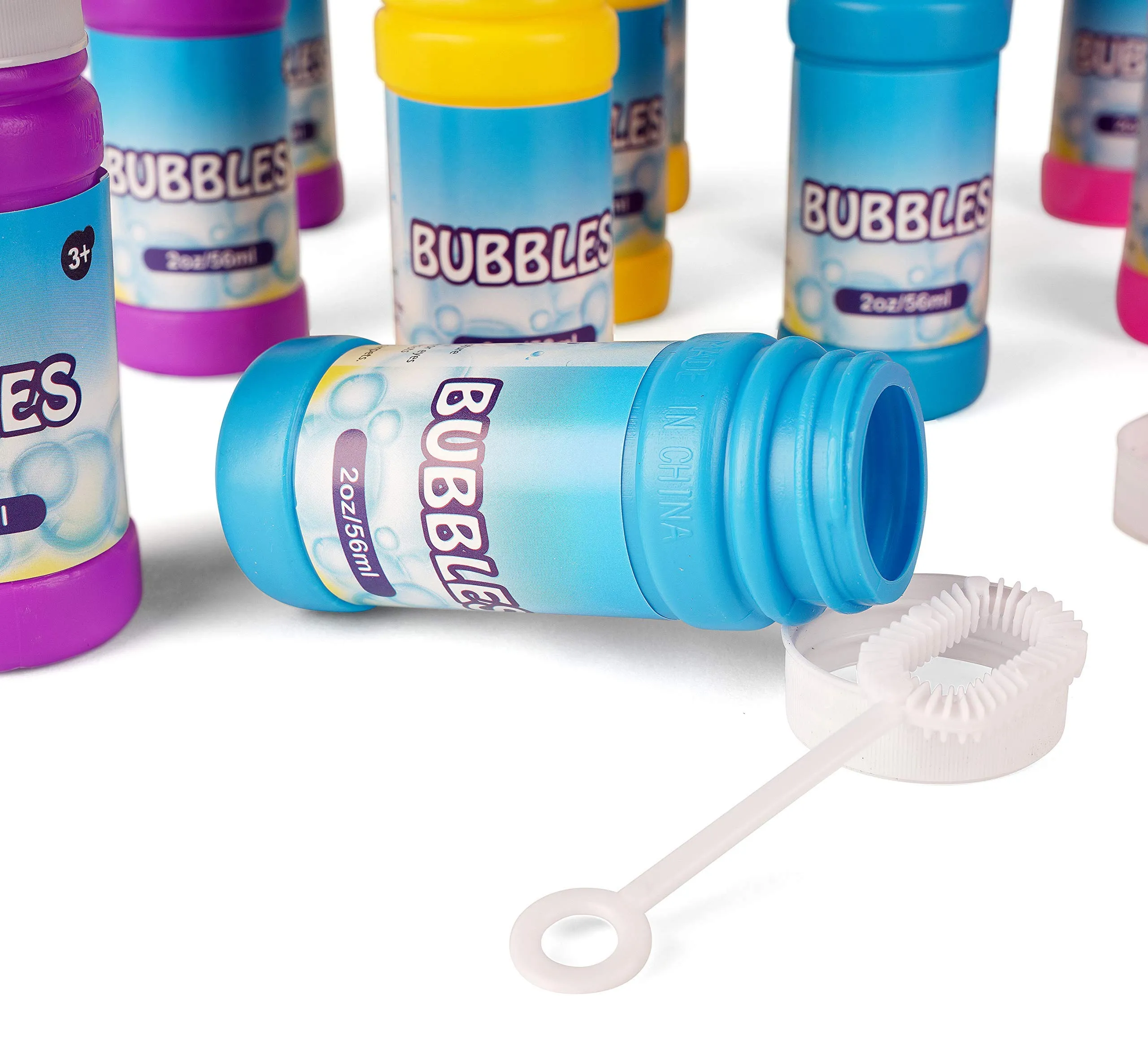 Bulk Party Bubbles - 12 Pack 2 Oz Bubble Bottles with Wands - Summer Fun Toys, Party