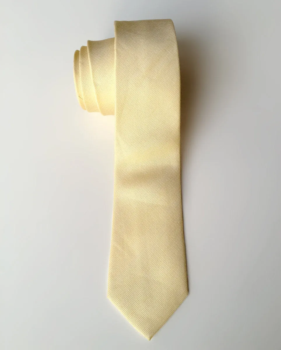 Butter Yellow Linen Necktie. Solid color tie, Paczki