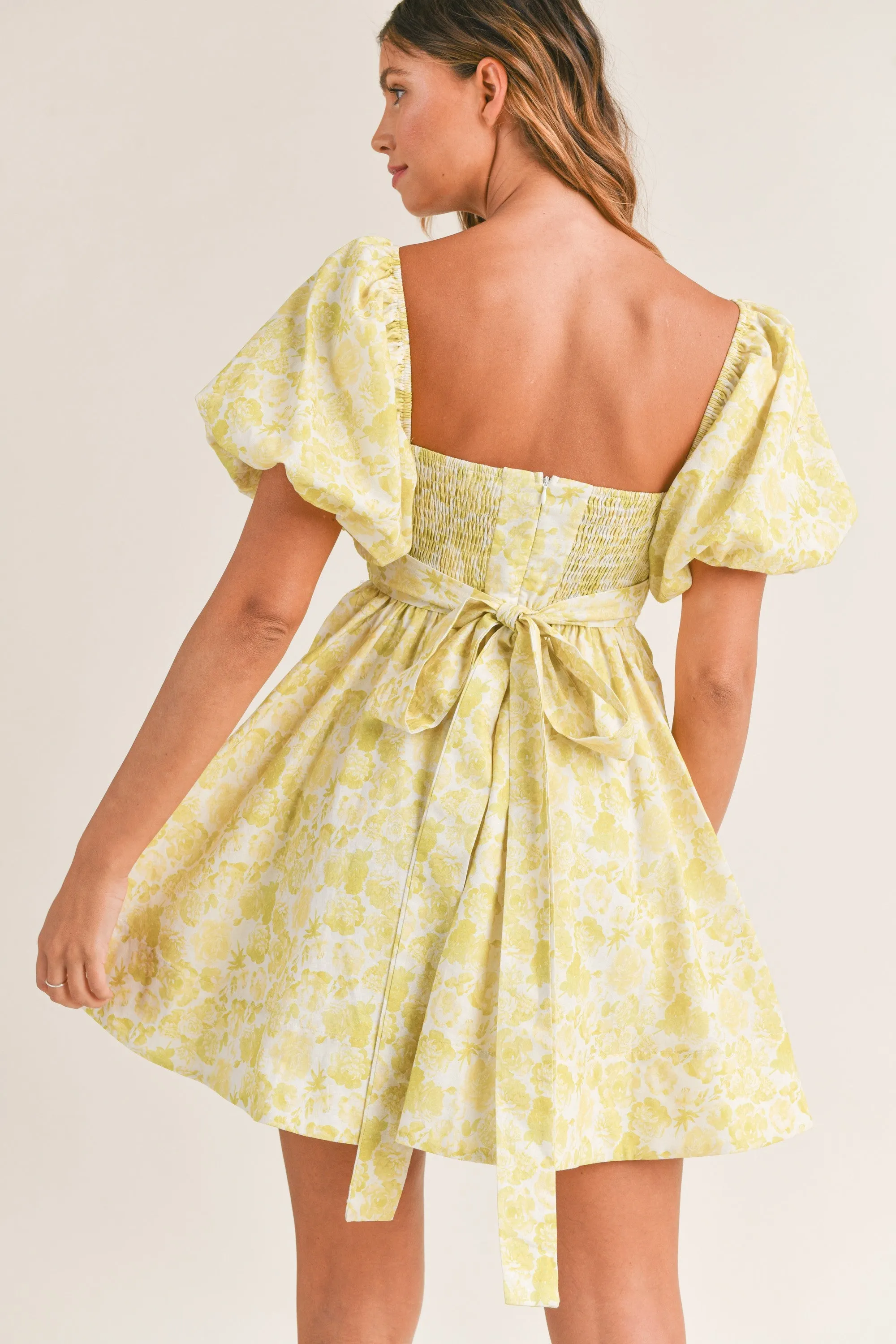 Cameron Floral Puff Sleeve Mini Dress