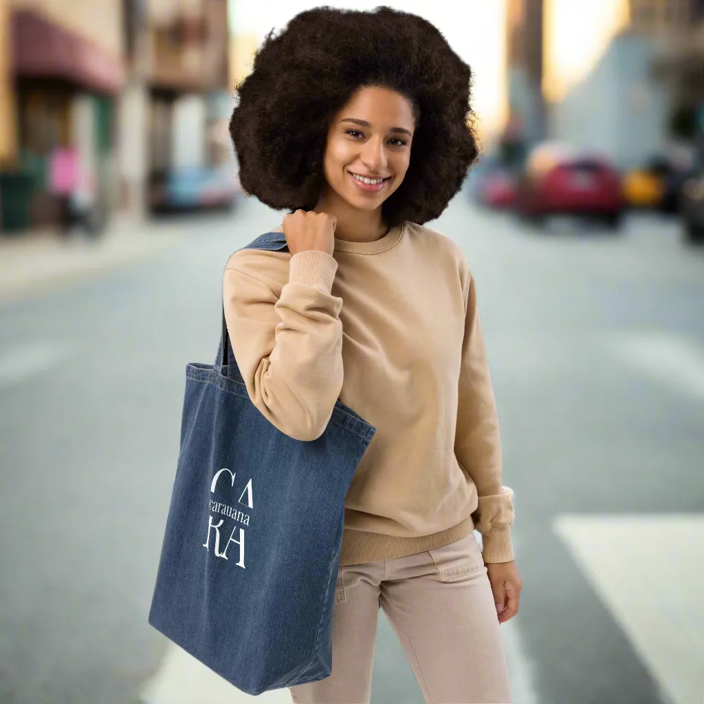 CARAUANA denim tote bag