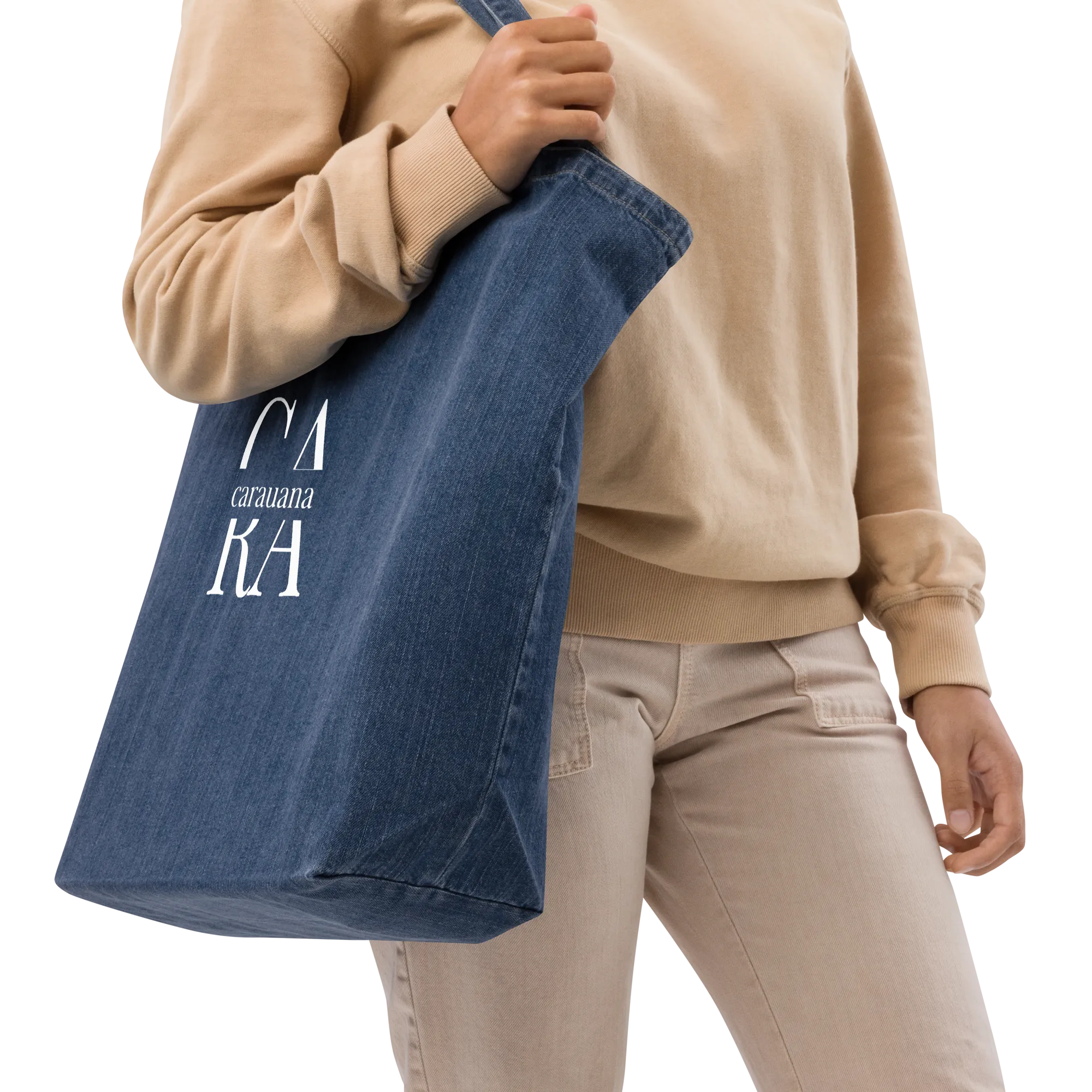 CARAUANA denim tote bag