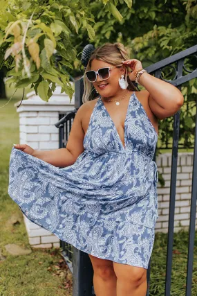 Cascade Paisley Babydoll Dress   Curves