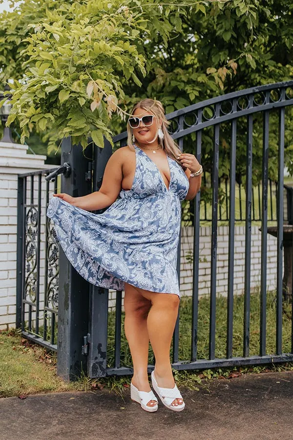 Cascade Paisley Babydoll Dress   Curves