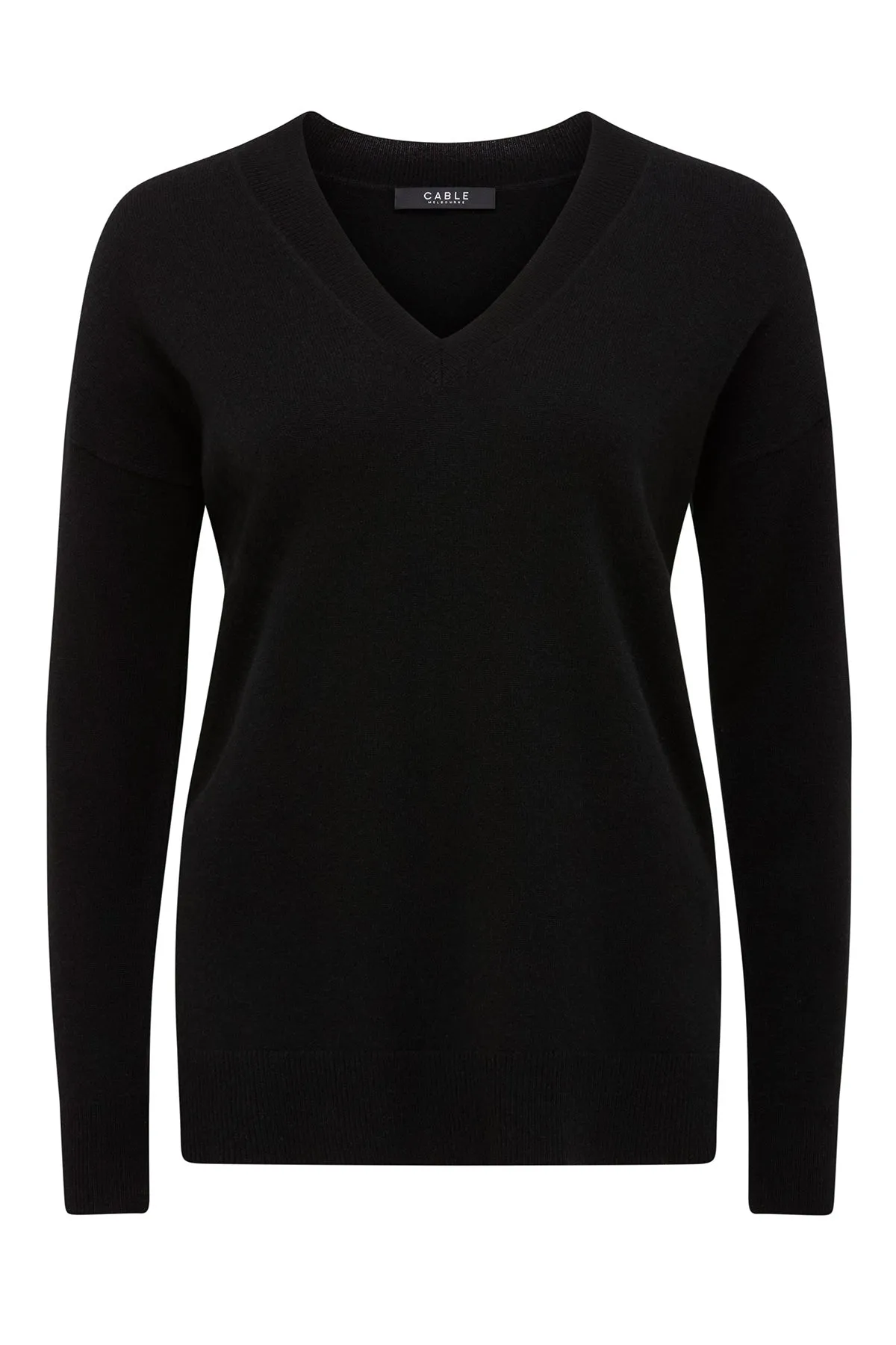 Cashwool V Jumper - Black