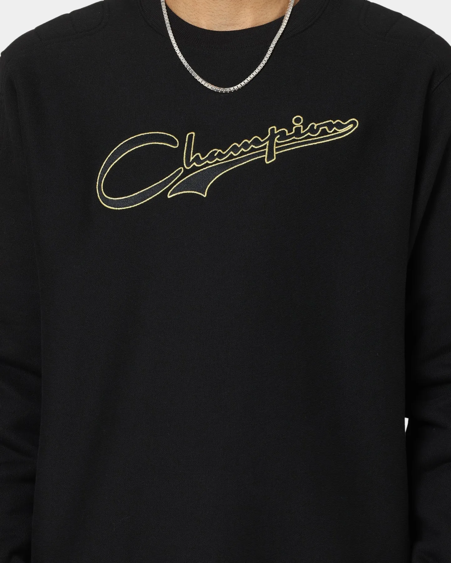 Champion Reverse Weave Collegiate Padded Crewneck Black/Gold