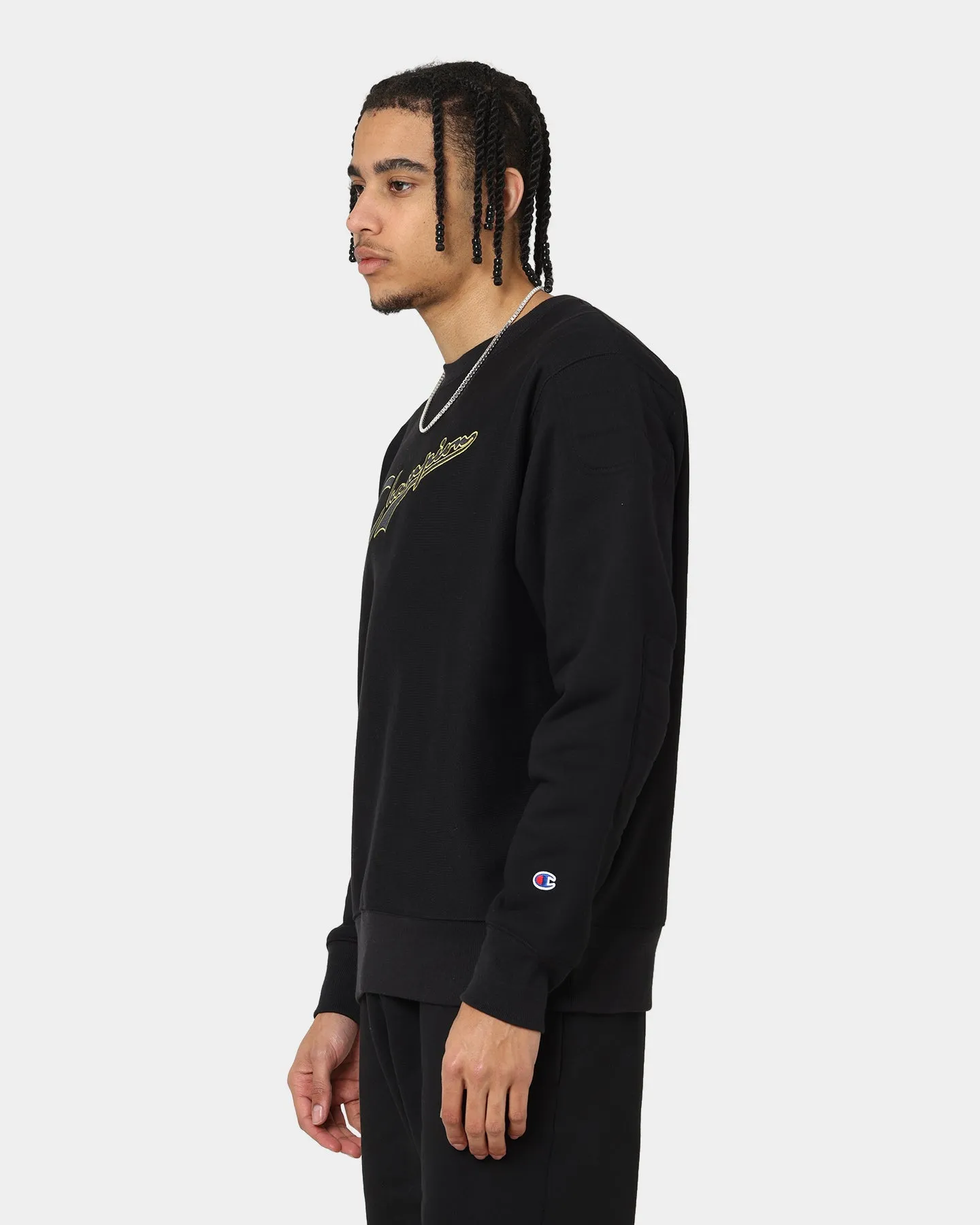 Champion Reverse Weave Collegiate Padded Crewneck Black/Gold