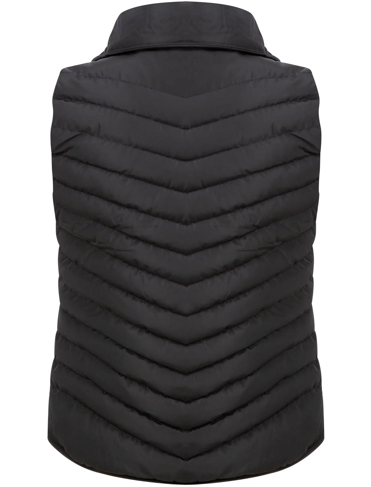 Chervil Quilted Puffer Gilet With Funnel Neck In Black - Tokyo Laundry