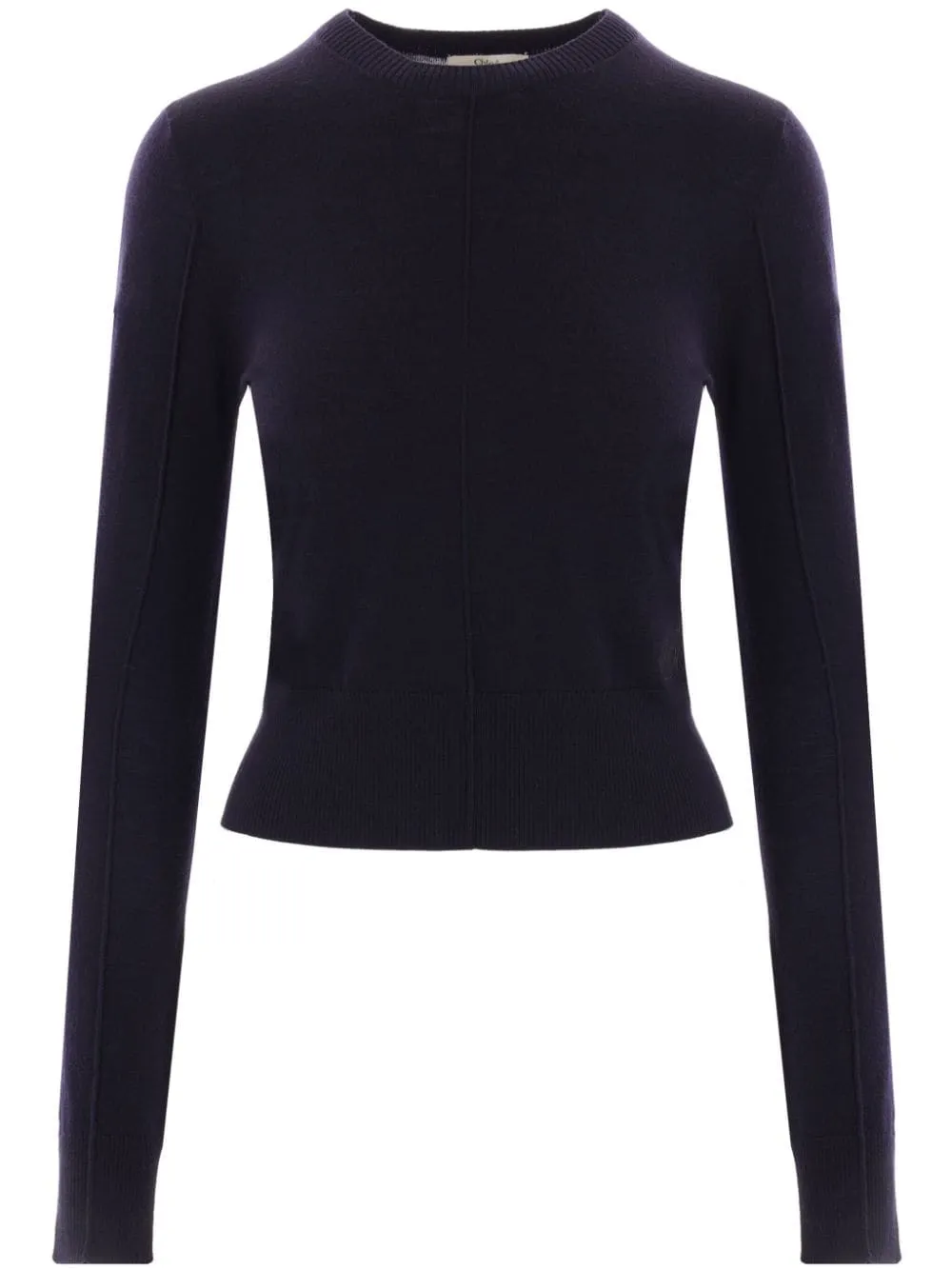 CHLOÉ Wool Crewneck Jumper for Women - Navy Blue