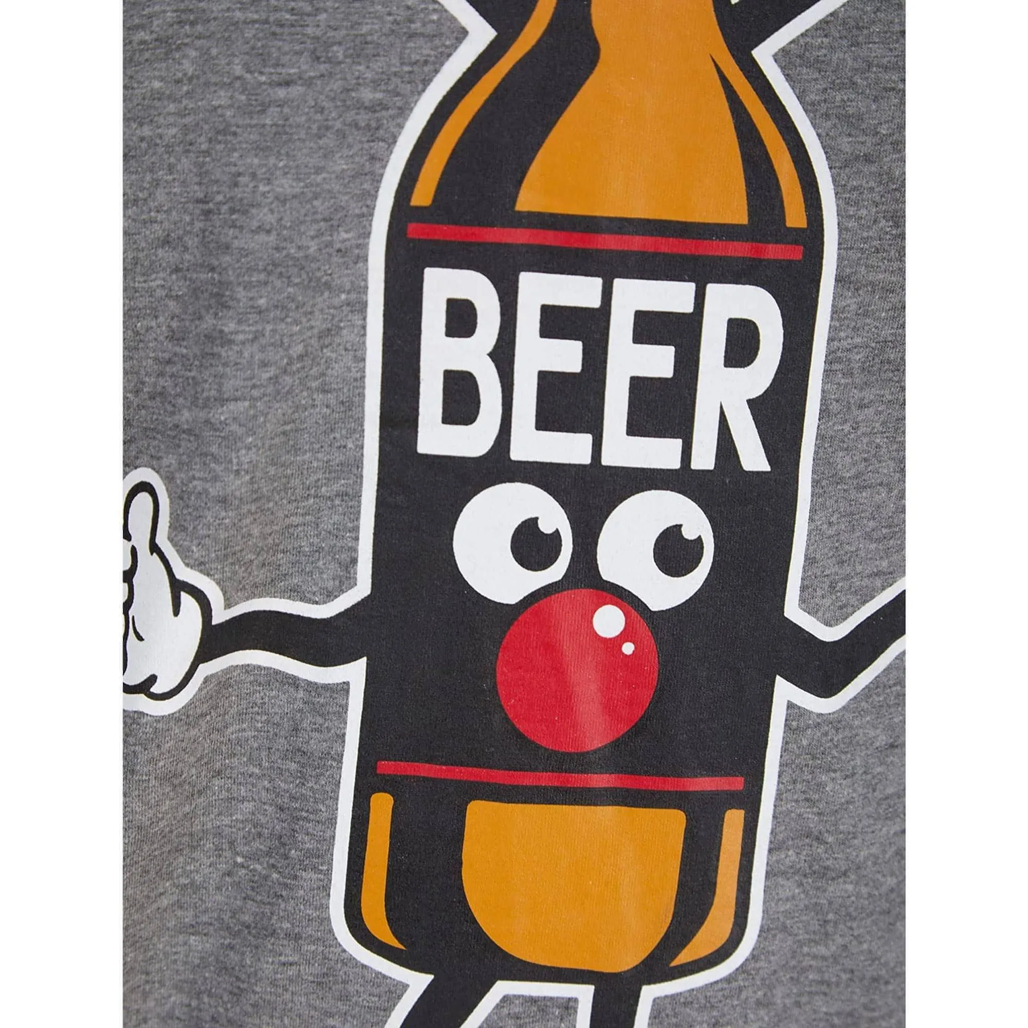 Christmas Beer Bottle Mens Christmas Short Sleeve Top - Grey