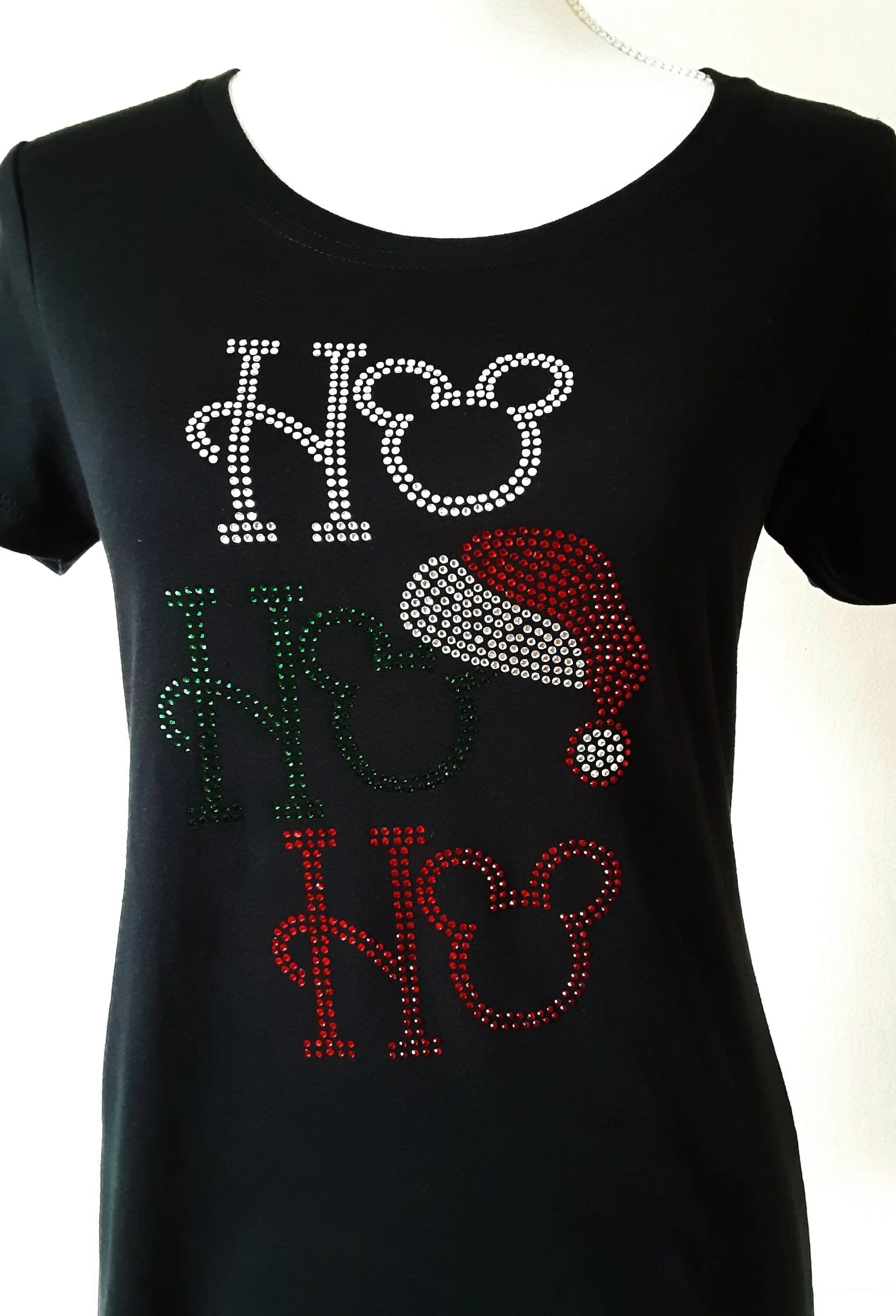 Christmas, Christmas rhinestone t-shirt/  Rhinestone bling t-shirt