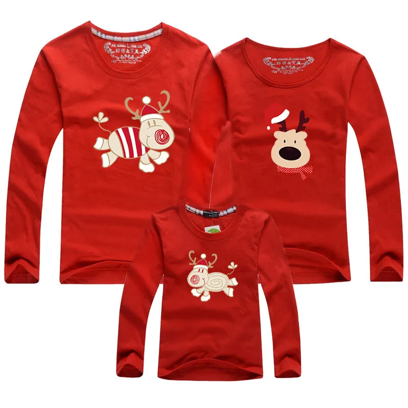 Christmas Matching Family Pyjamas Pajamas Matching Clothes Full Sleeve Mother Daughter T-shirts