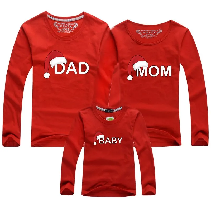 Christmas Matching Family Pyjamas Pajamas Matching Clothes Full Sleeve Mother Daughter T-shirts