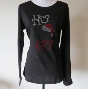 Christmas, Santa, reindeer, holiday, season,  Rhinestone T-Shirt