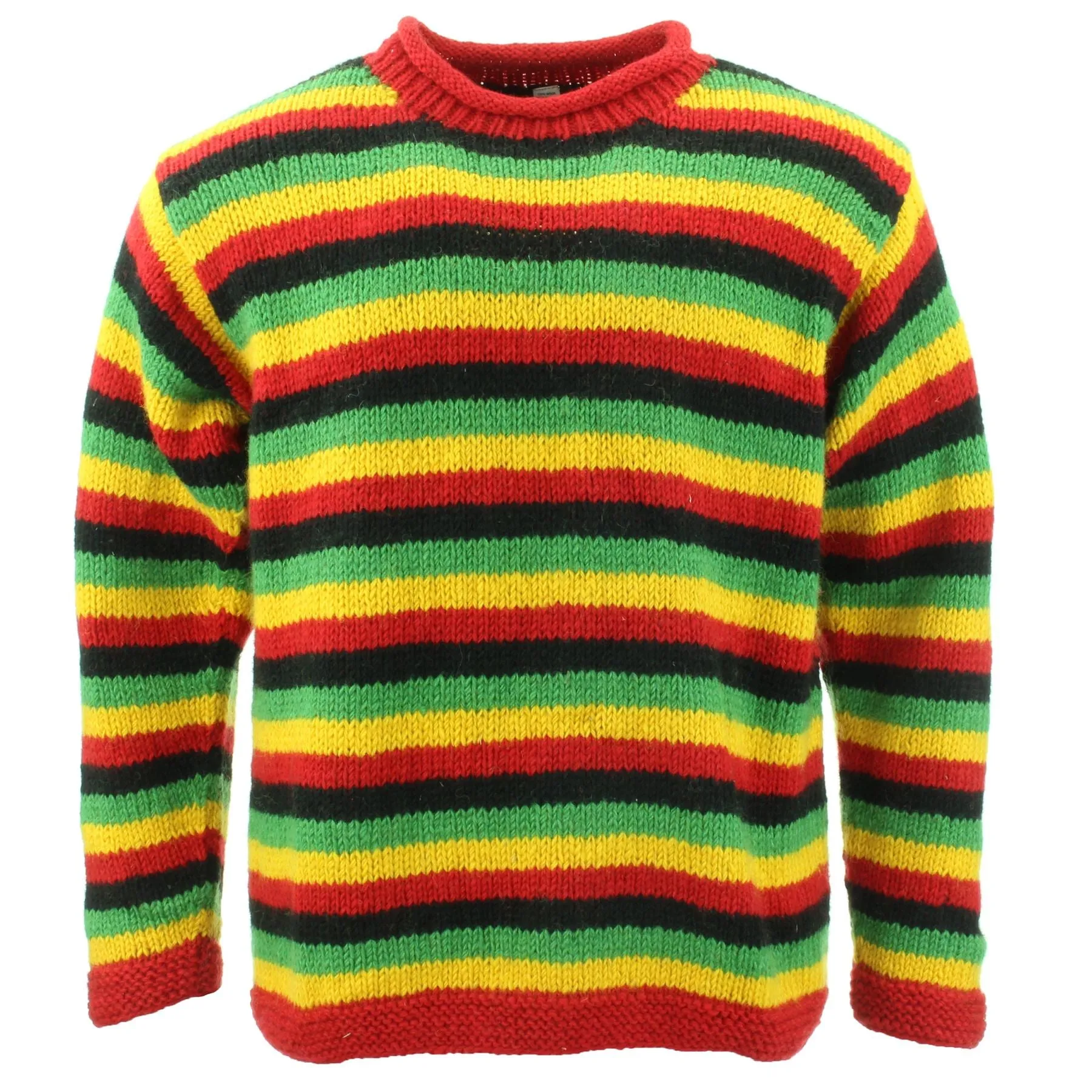 Chunky Wool Knit Jumper - Stripe Rasta