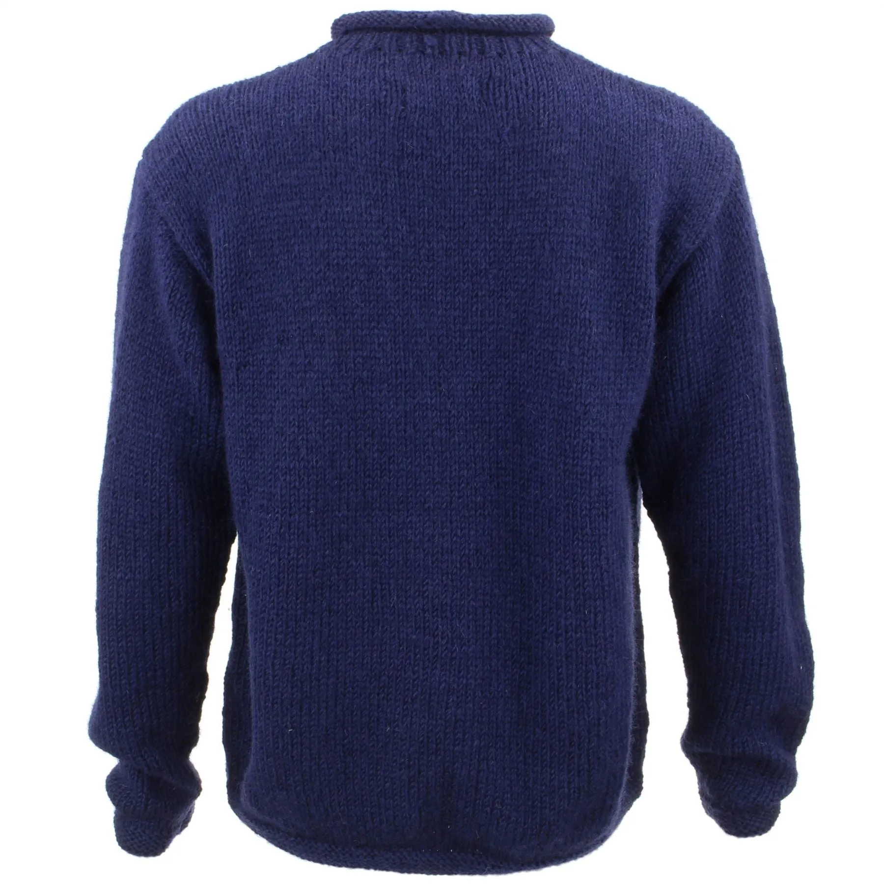 Chunky Wool Knit Star Jumper - Navy & Red