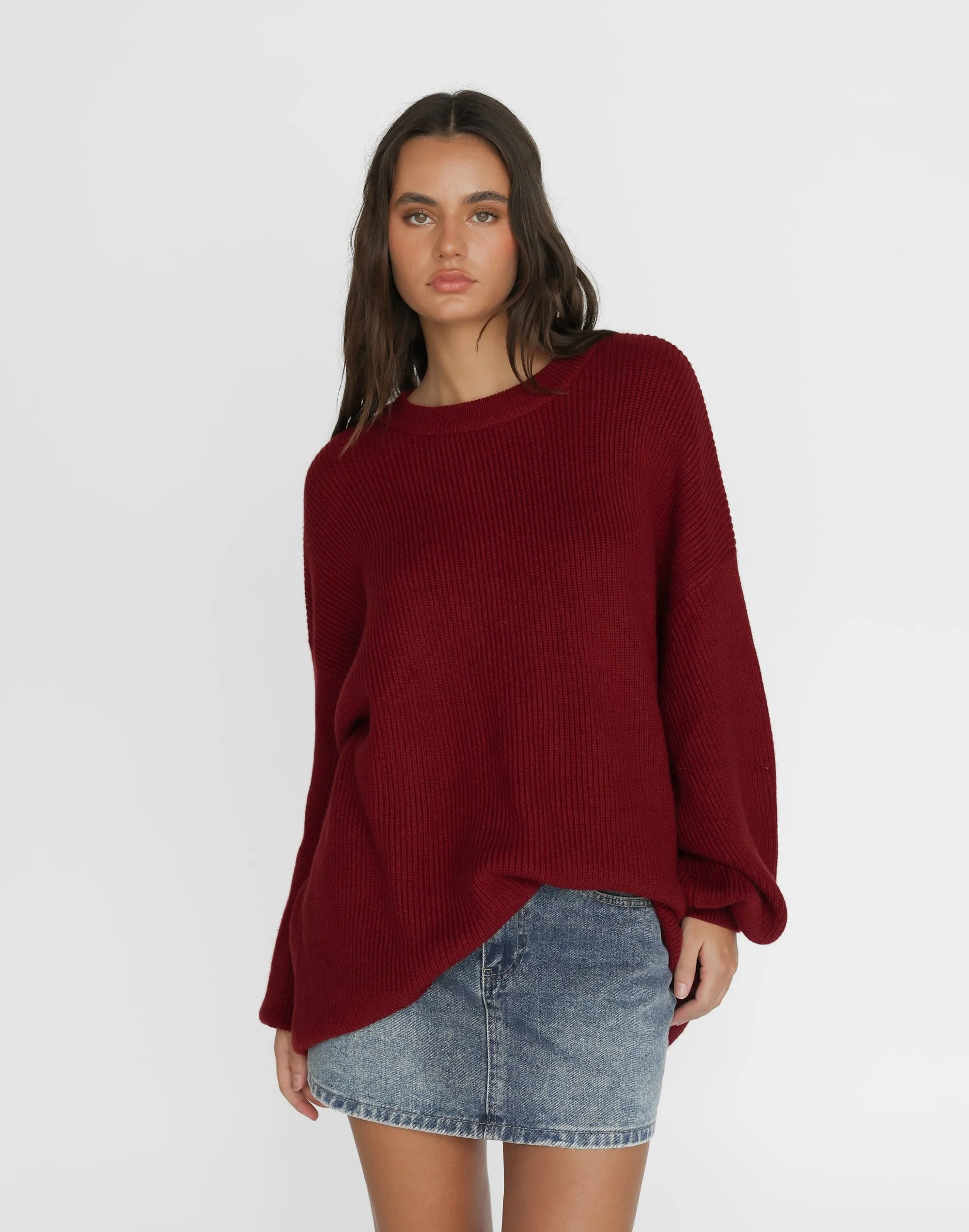 Cody Oversized Jumper (Cherry)