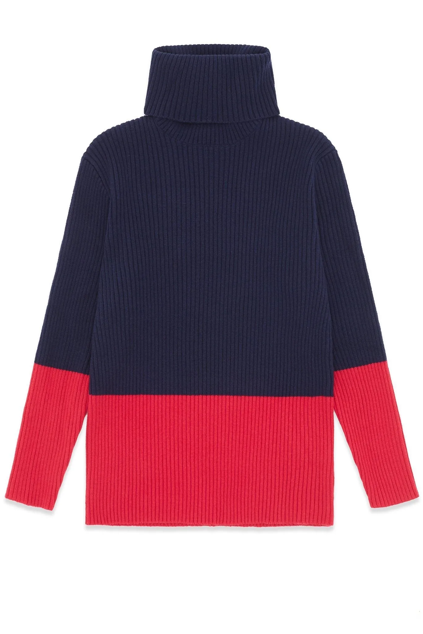 Contrast Ribbed Cotton Blend Sweater