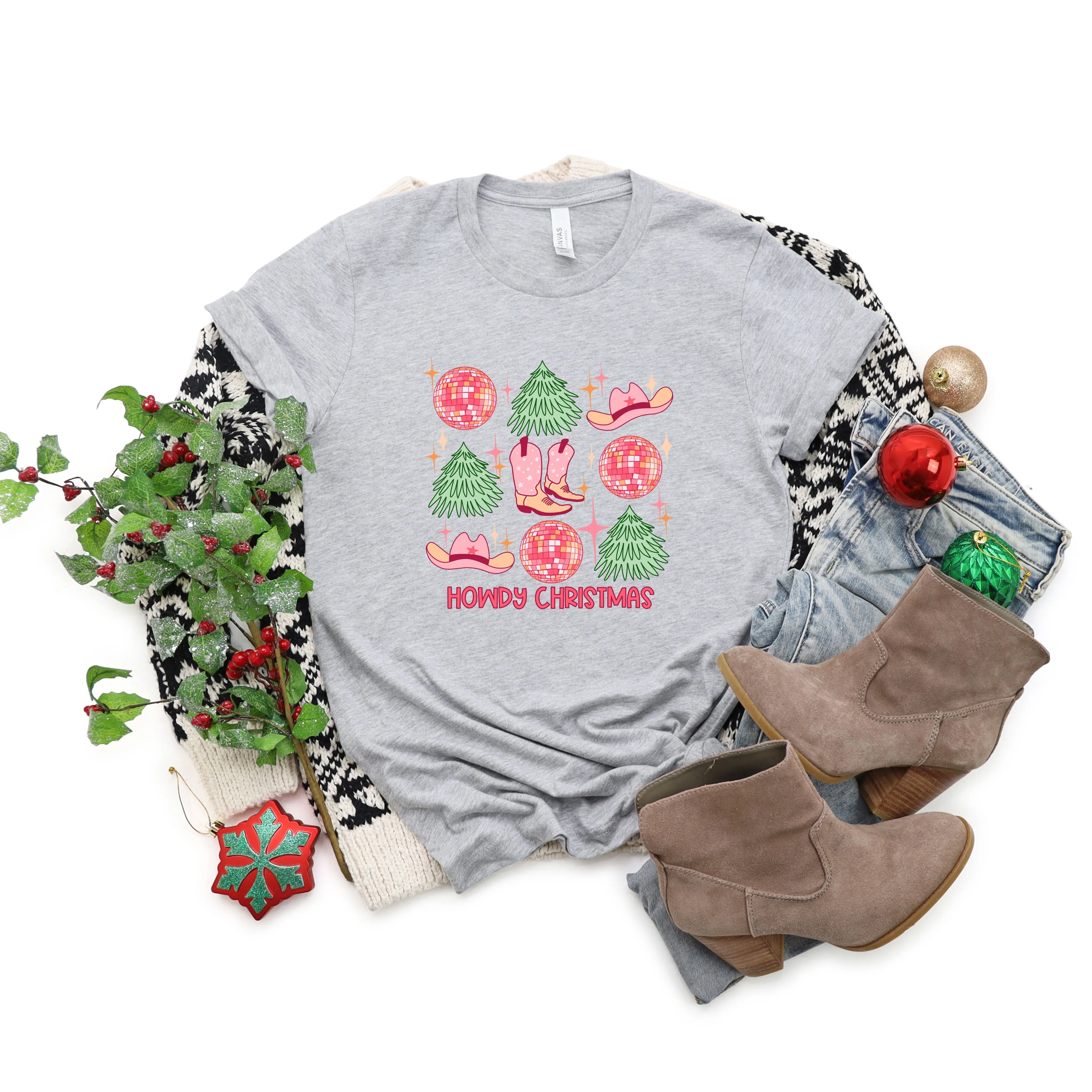 Cowgirl Christmas Chart | Short Sleeve Crew Neck