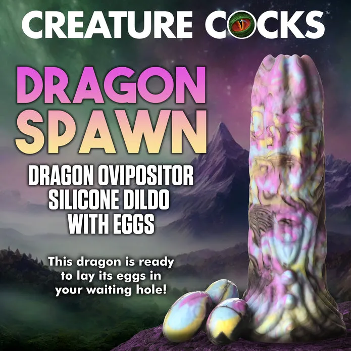 Creature Cock Dragon Spawn Dragon Ovipositor Silicone Dildo with Eggs