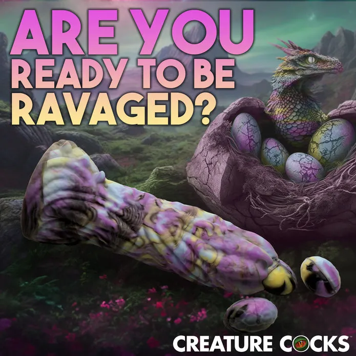 Creature Cock Dragon Spawn Dragon Ovipositor Silicone Dildo with Eggs