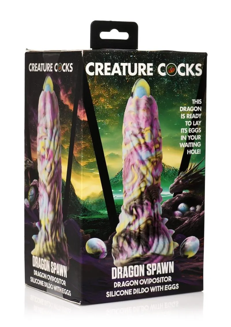 Creature Cocks Dragon Spawn Dragon Ovipositor Silicone Dildo with Eggs