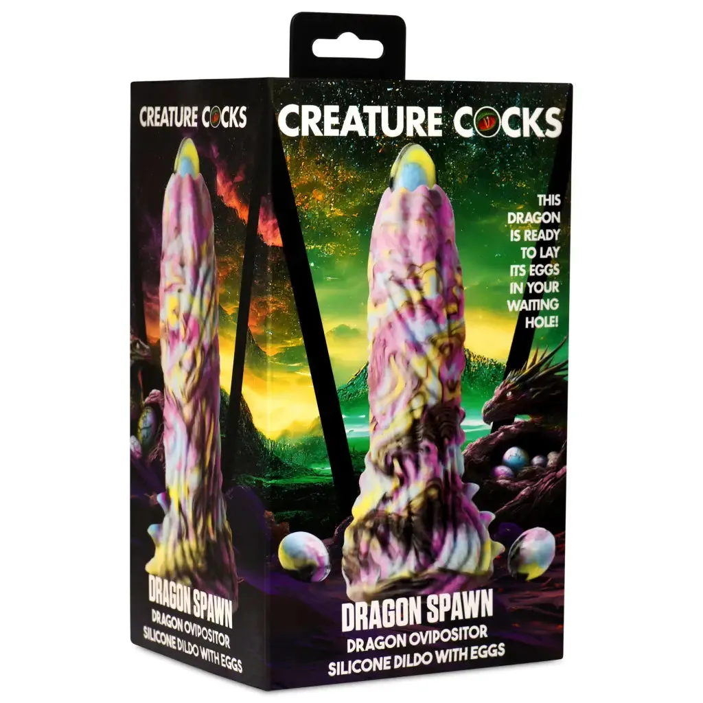 Creature Cocks Dragon Spawn Ovipositor Silicone Dildo With Eggs