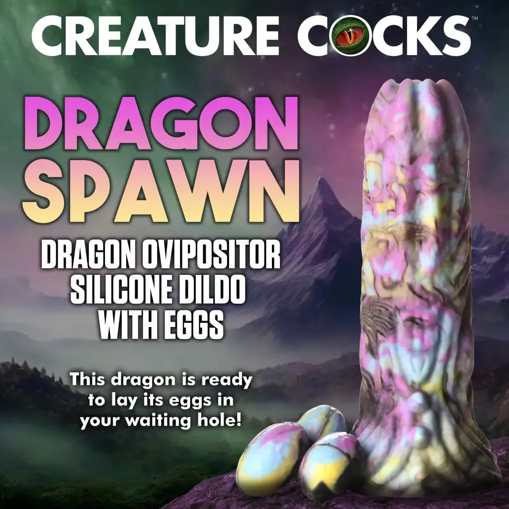 Creature Cocks Dragon Spawn Ovipositor Silicone Dildo With Eggs