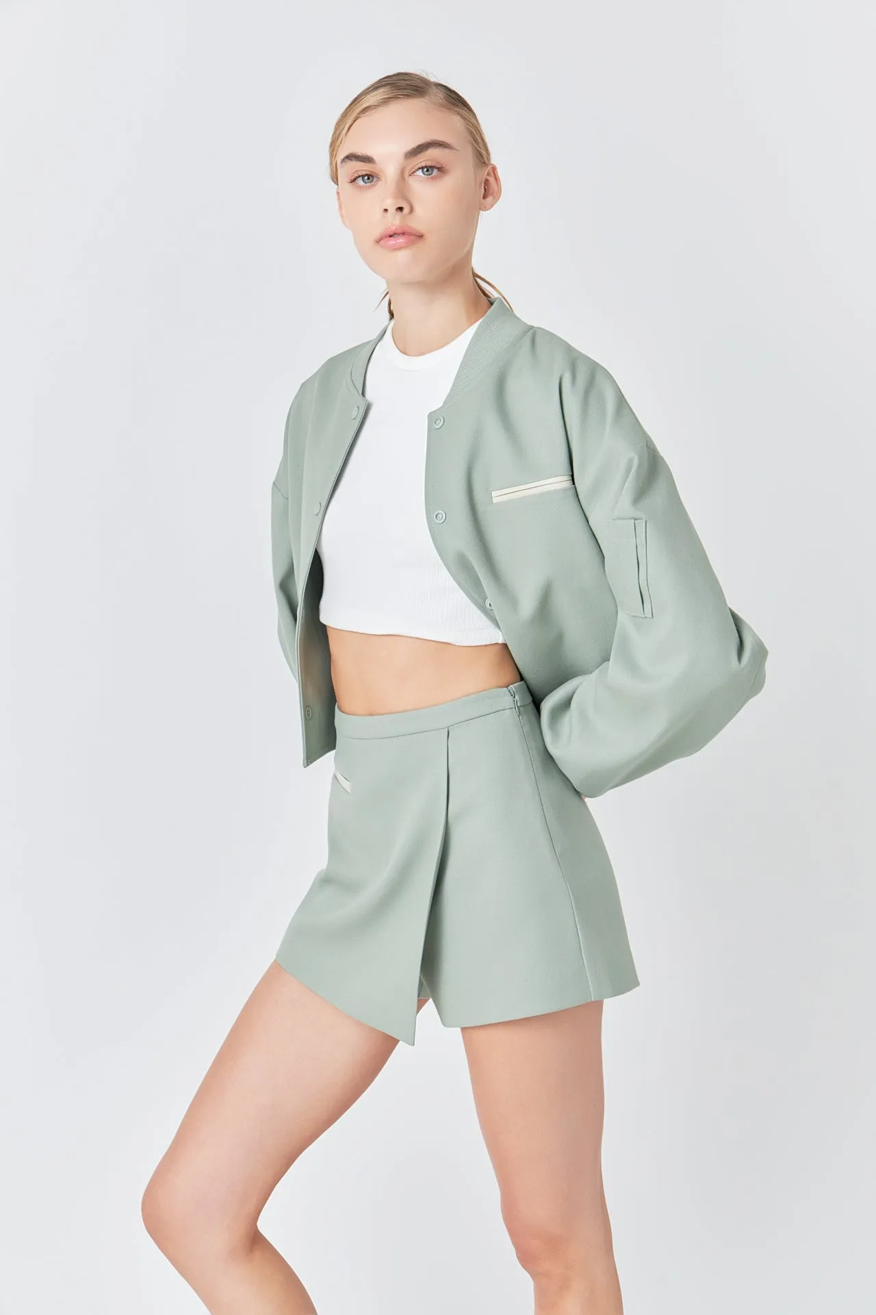 Cropped Bomber Jacket