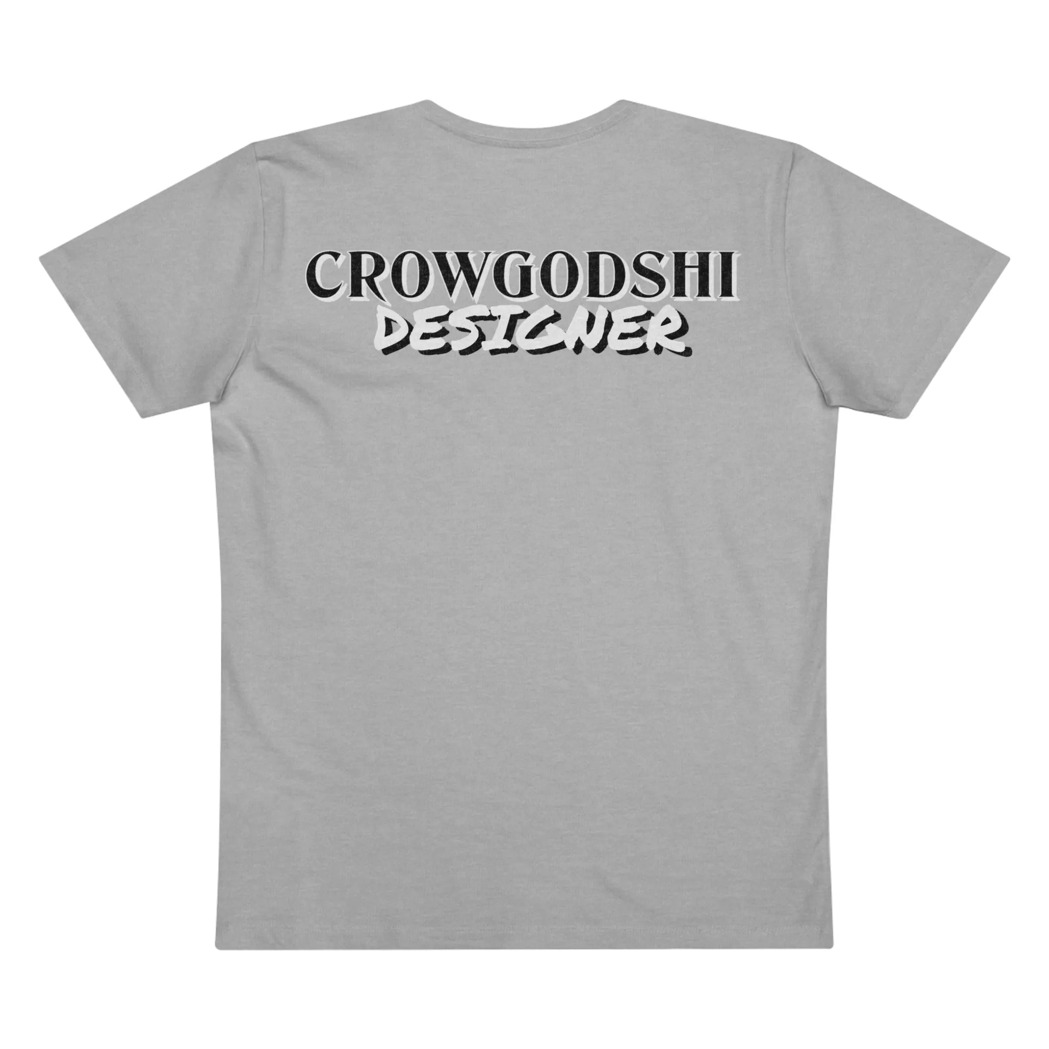 Crowgodshi Designer First Generation Men’s Presenter V-neck, WHITE LOGO