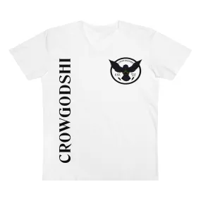 Crowgodshi Designer First Generation Men’s Presenter V-neck, WHITE LOGO