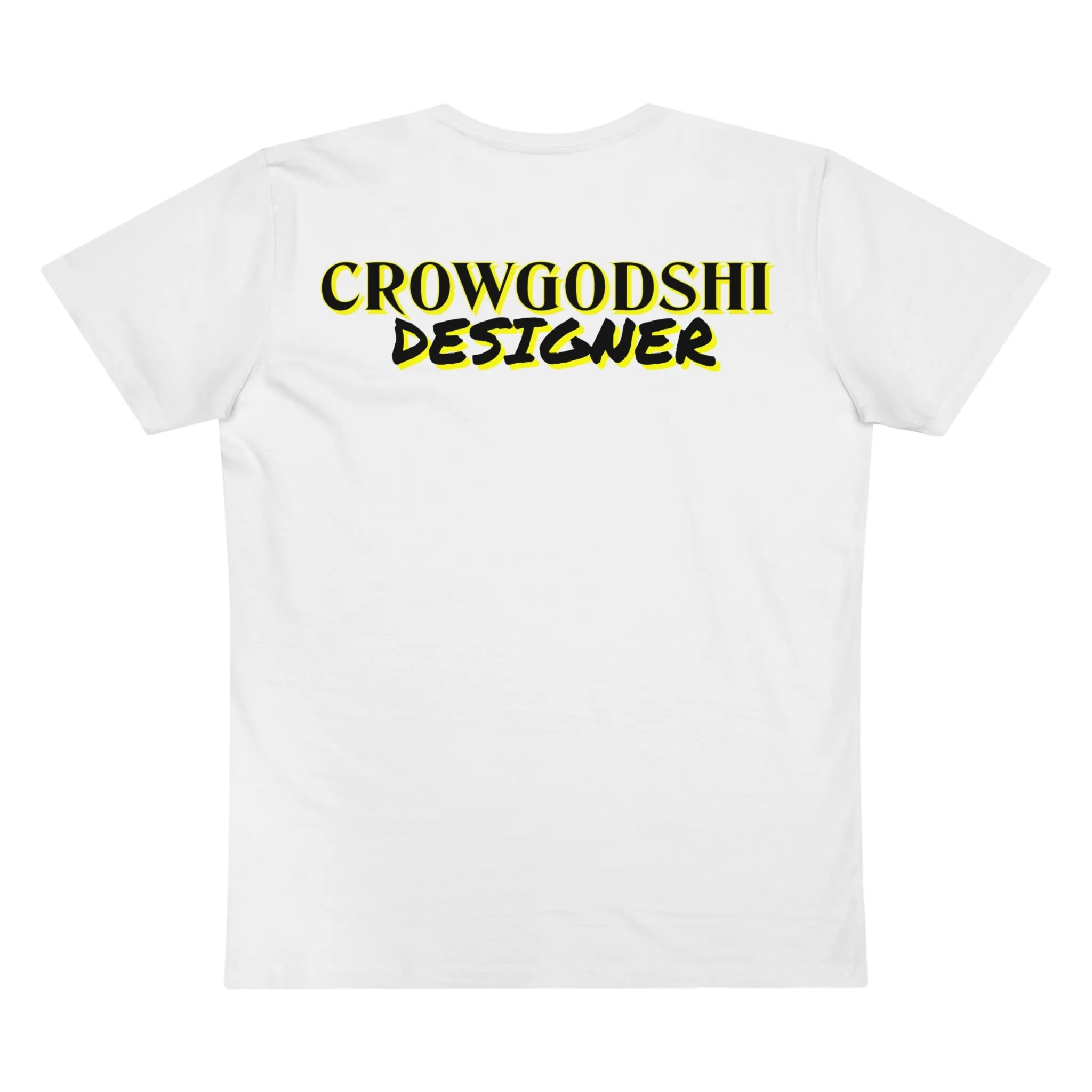 Crowgodshi Designer First Generation Men’s Presenter V-neck, YELLOW LOGO