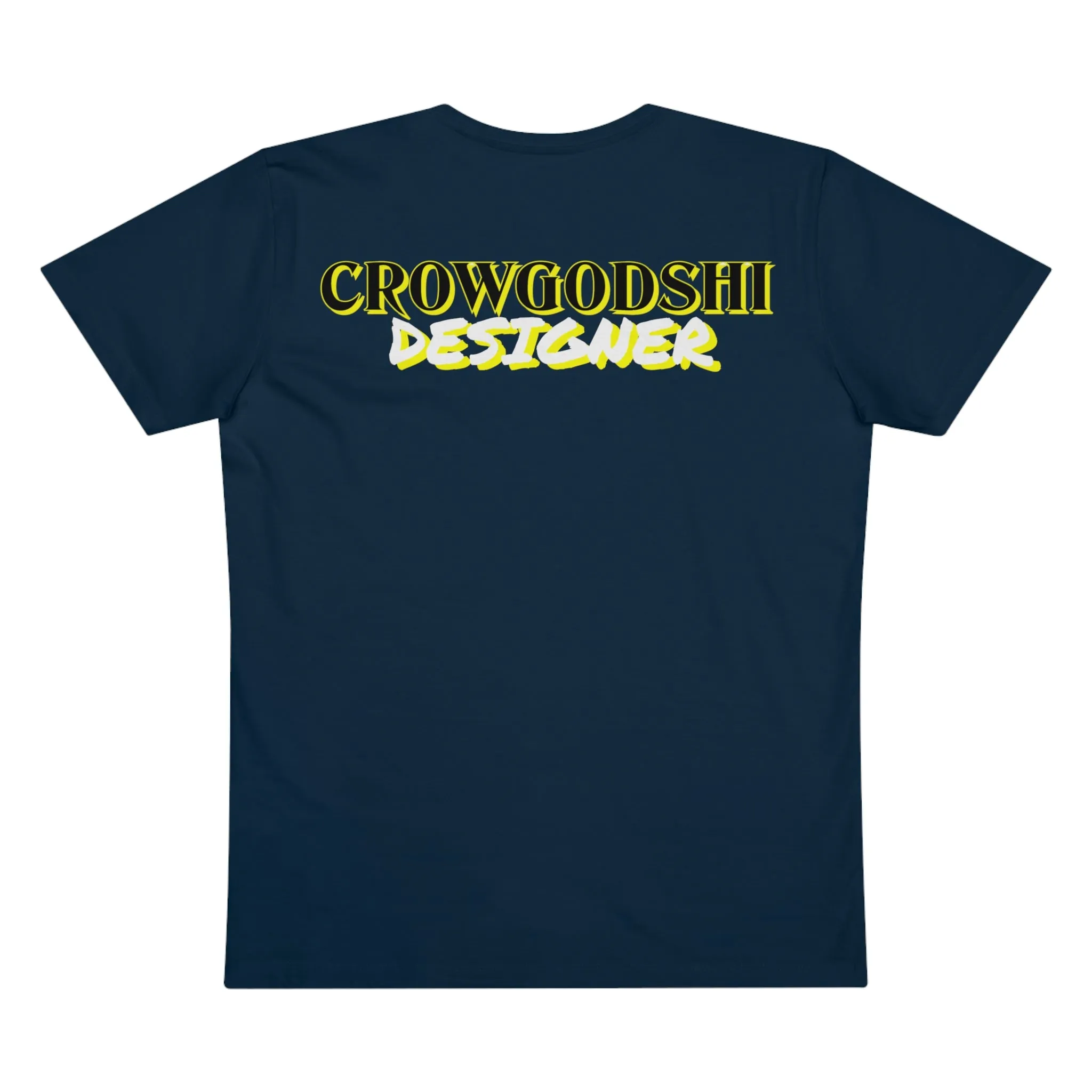 Crowgodshi Designer First Generation Men’s Presenter V-neck, YELLOW LOGO