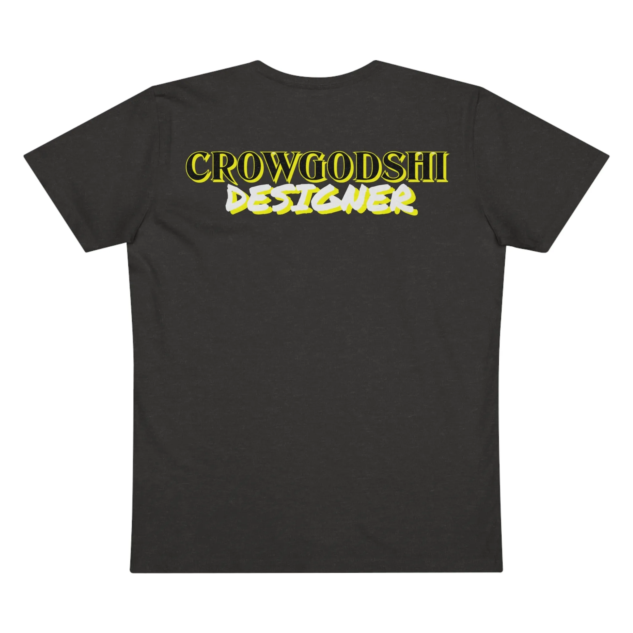 Crowgodshi Designer First Generation Men’s Presenter V-neck, YELLOW LOGO