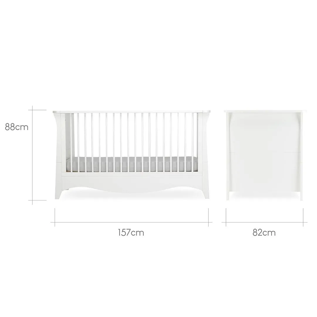 CuddleCo Clara 2 Piece Set 3-Drawer Dresser   Cot Bed - White