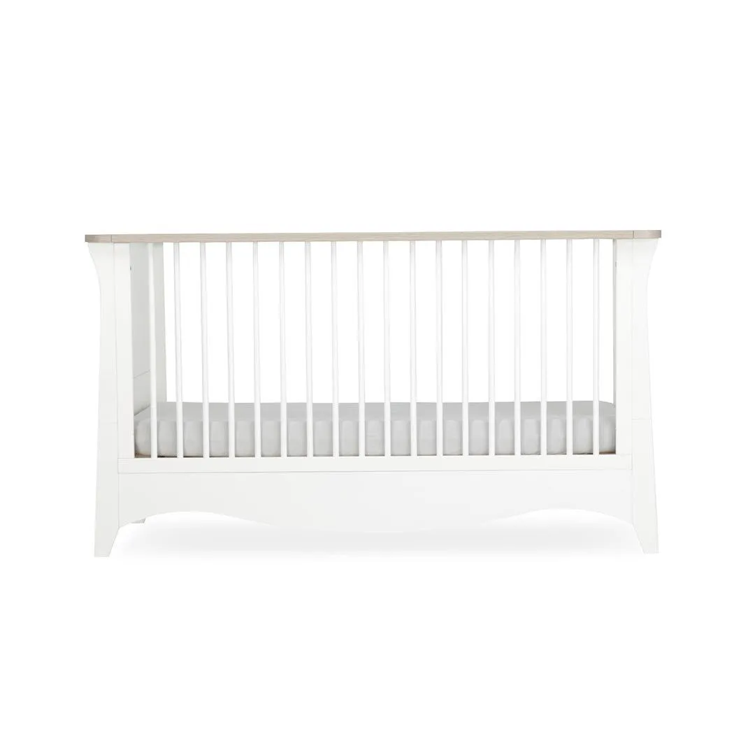 CuddleCo Clara 2 Piece Set 3-Drawer Dresser   Cot Bed  - White/Ash