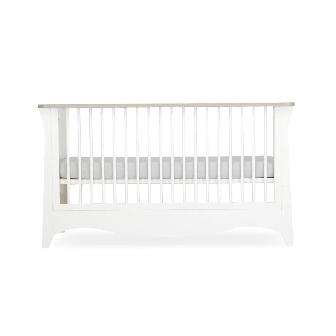 CuddleCo Clara 2 Piece Set 3-Drawer Dresser   Cot Bed  - White/Ash