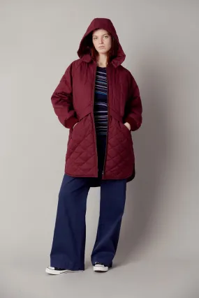 Daniella Cotton Coat Wine Red