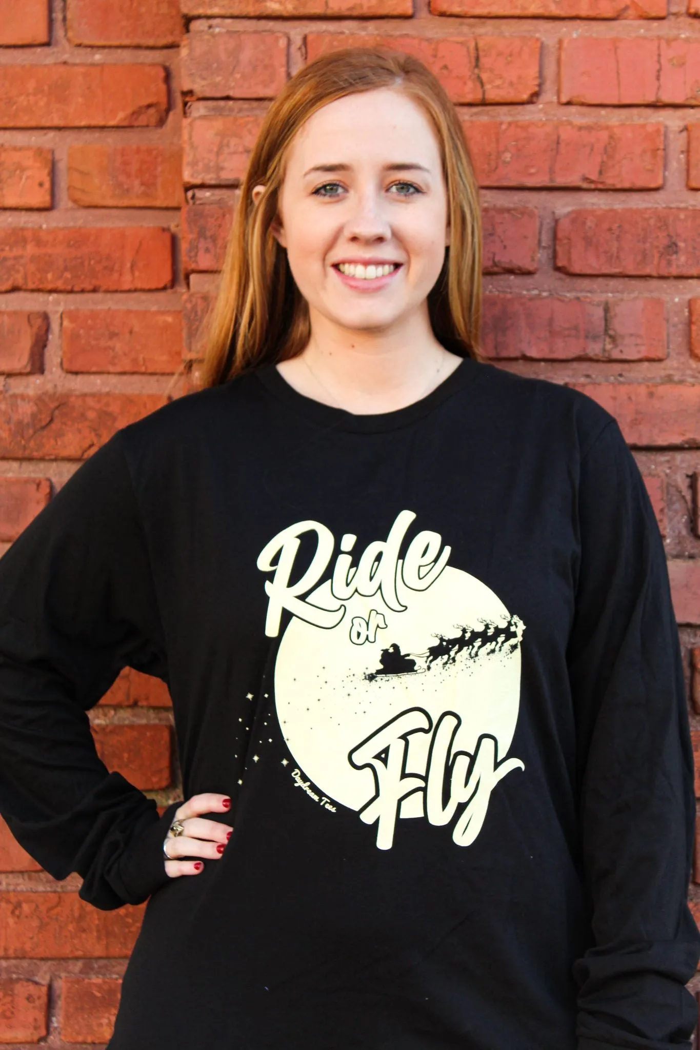 Daydream Tees Ride or Fly Black LS - GLOWS IN THE DARK!