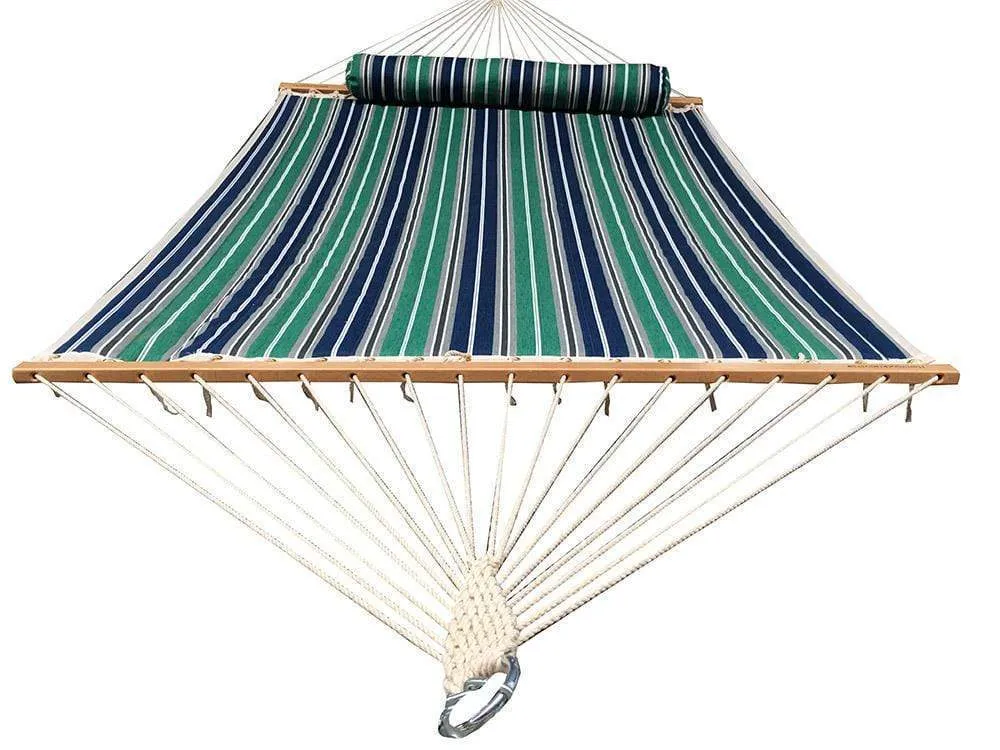 Deluxe Quilted Hammock with Bamboo Stand