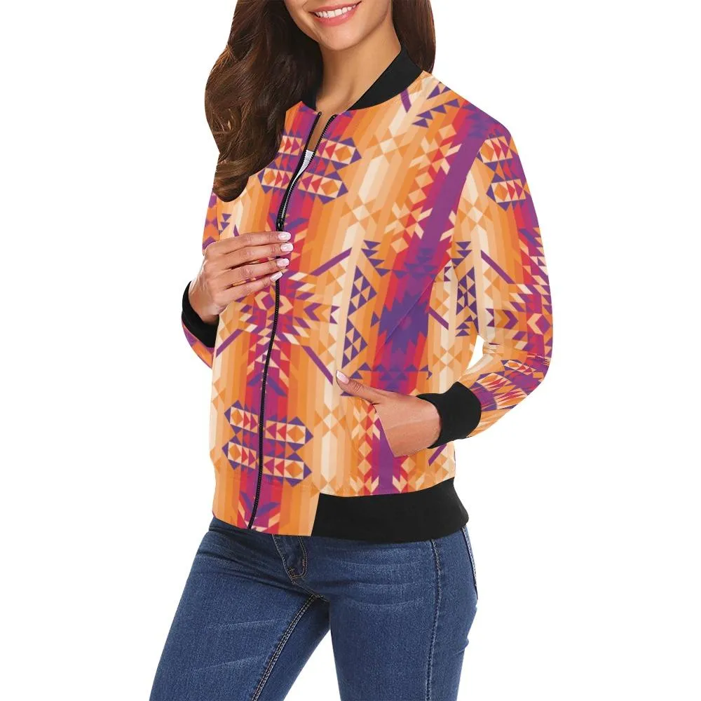 Desert Geo Bomber Jacket for Women