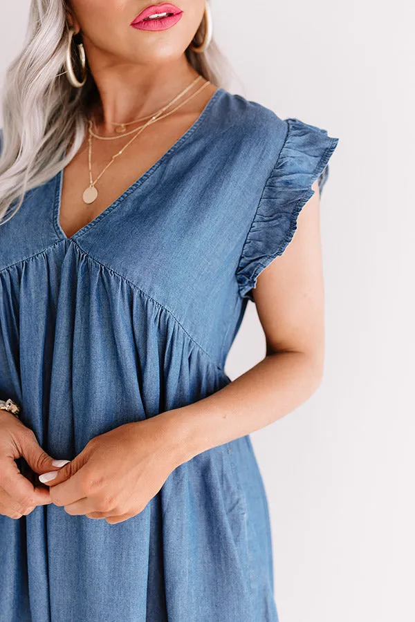 Destination Darling Chambray Babydoll Dress